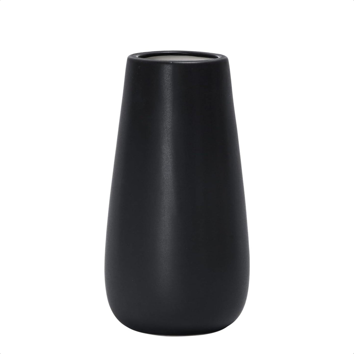 Textured White Elegant Oval Ceramic Vase for Flowers