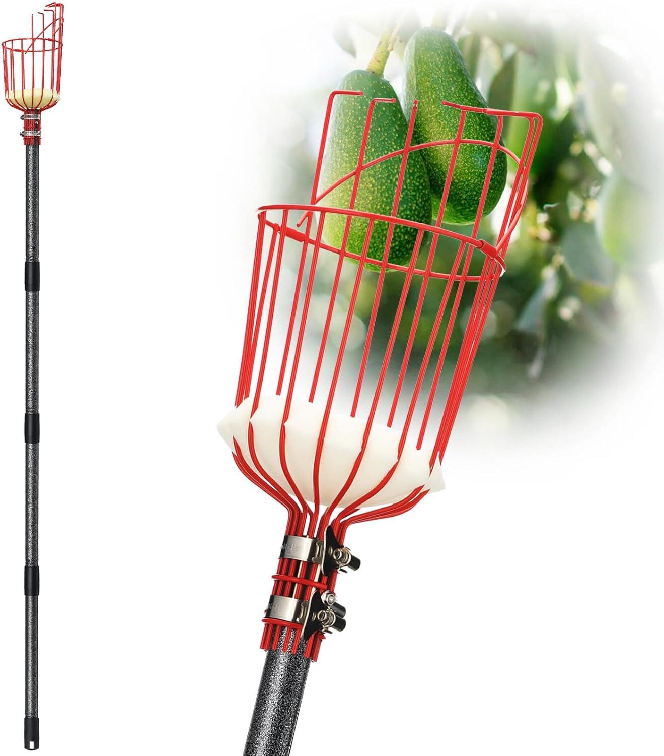 Fruit Picker Pole Tool with Basket Long Handle