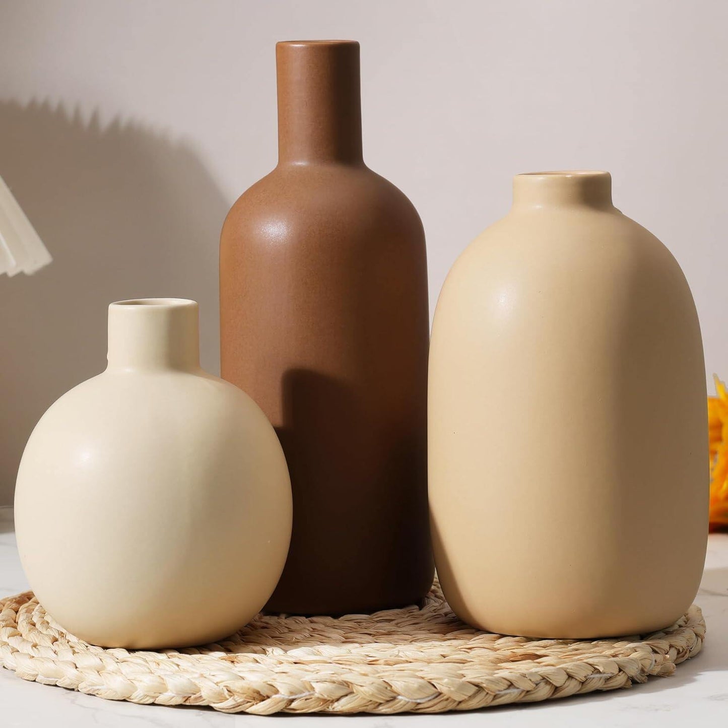 Ceramic Vases Set, Rustic Coastal Vases Home Decor